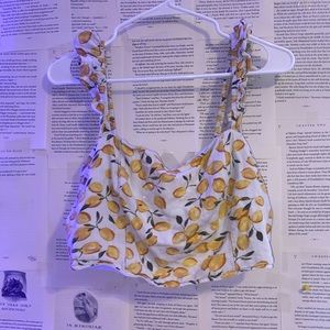 Lemon drop crop top shirt, Miami, medium